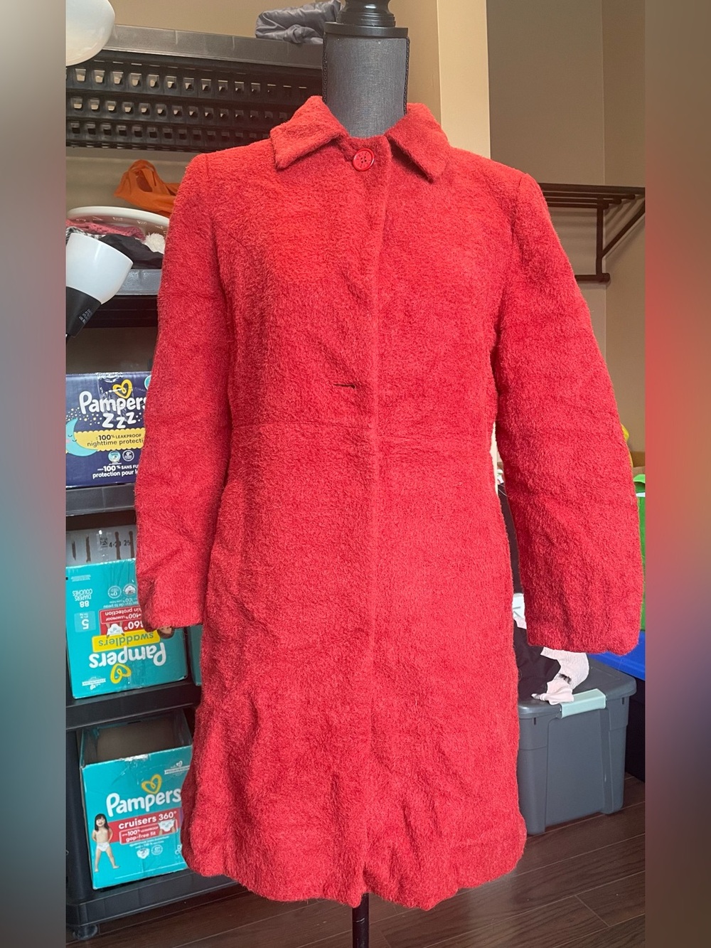 Shanghai Feizi Alpaca-Blend textured walking coat, silhouette cut 160/84A